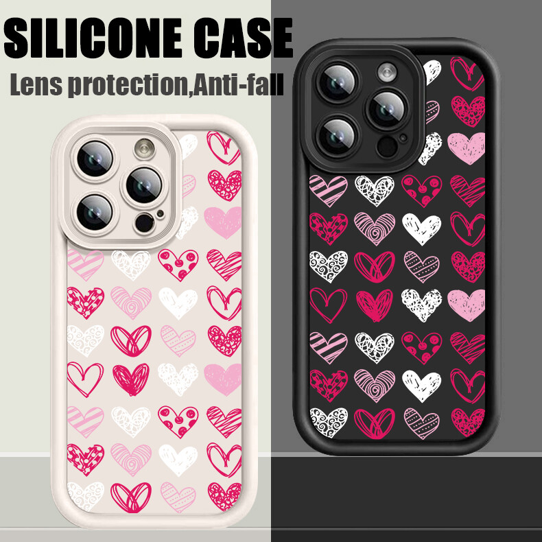 Love Heart TPU Shockproof Case For iPhone 16 Pro Max 15 14 13 12 11 XS 8 7 Cover