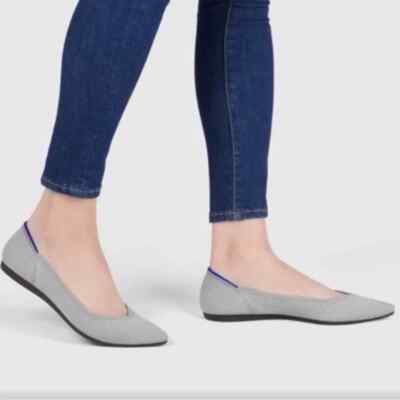 Rothy s The Pointed Ballet Flat Slip-On Lightweight Gray Size W9 NWOT