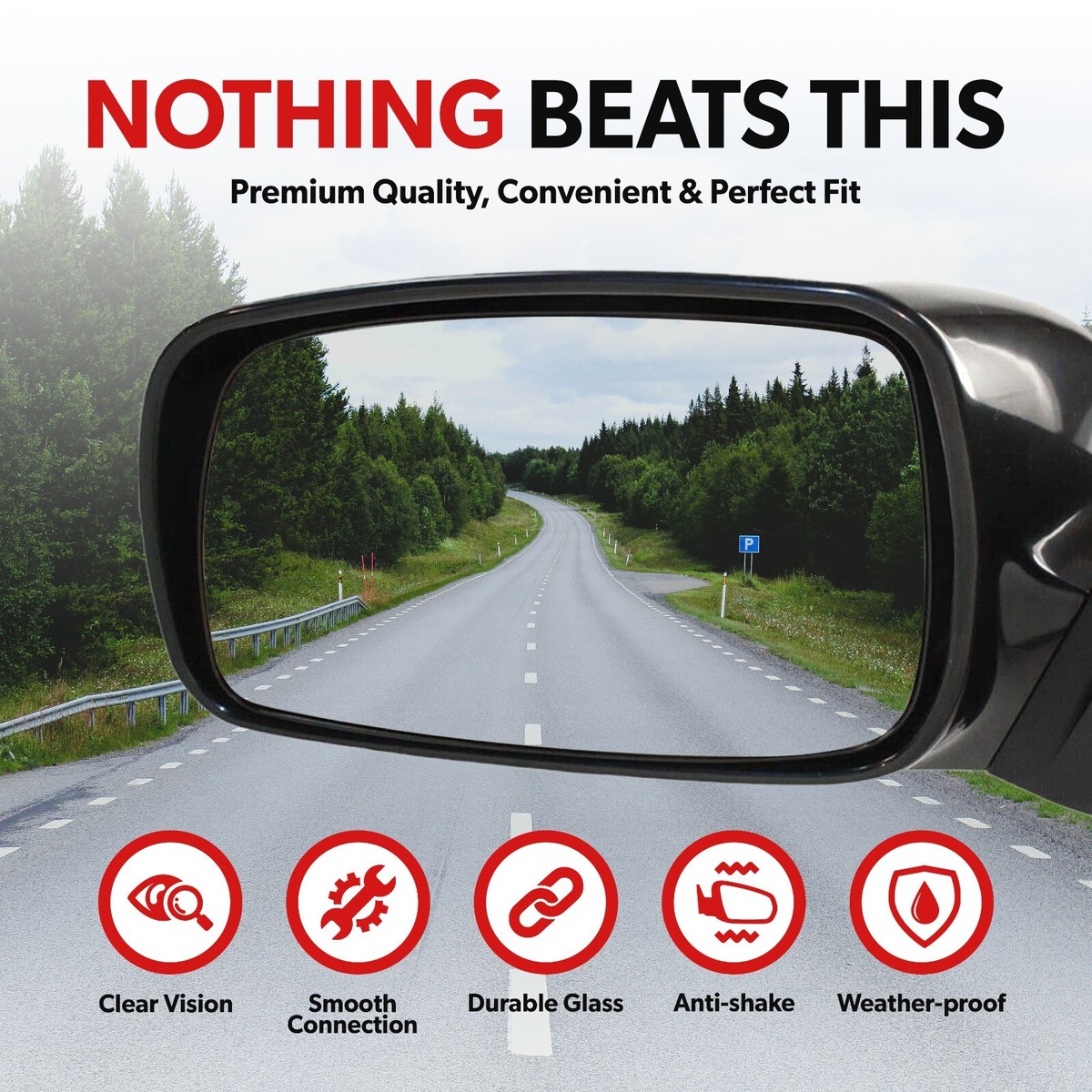 A-Premium Driver Side Power Mirror - Compatible With 2008-2011 Nissan Versa, Black Manual Fold