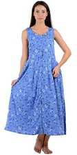 Sleeveless Round Neck Printed Pure Cotton Dress | Cotton Lane