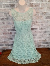 David's Bridal Short Mint Green Lace Strappy Lined Dress 2 Formal Prom