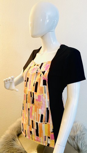 Baby Phat Geometric Multicolored Color Block Medical Scrub Top FINAL SALE - Picture 3 of 6