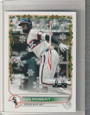 2022 Topps Holiday Photo Variations #HW15 Luis Robert candy cane bat ⚾