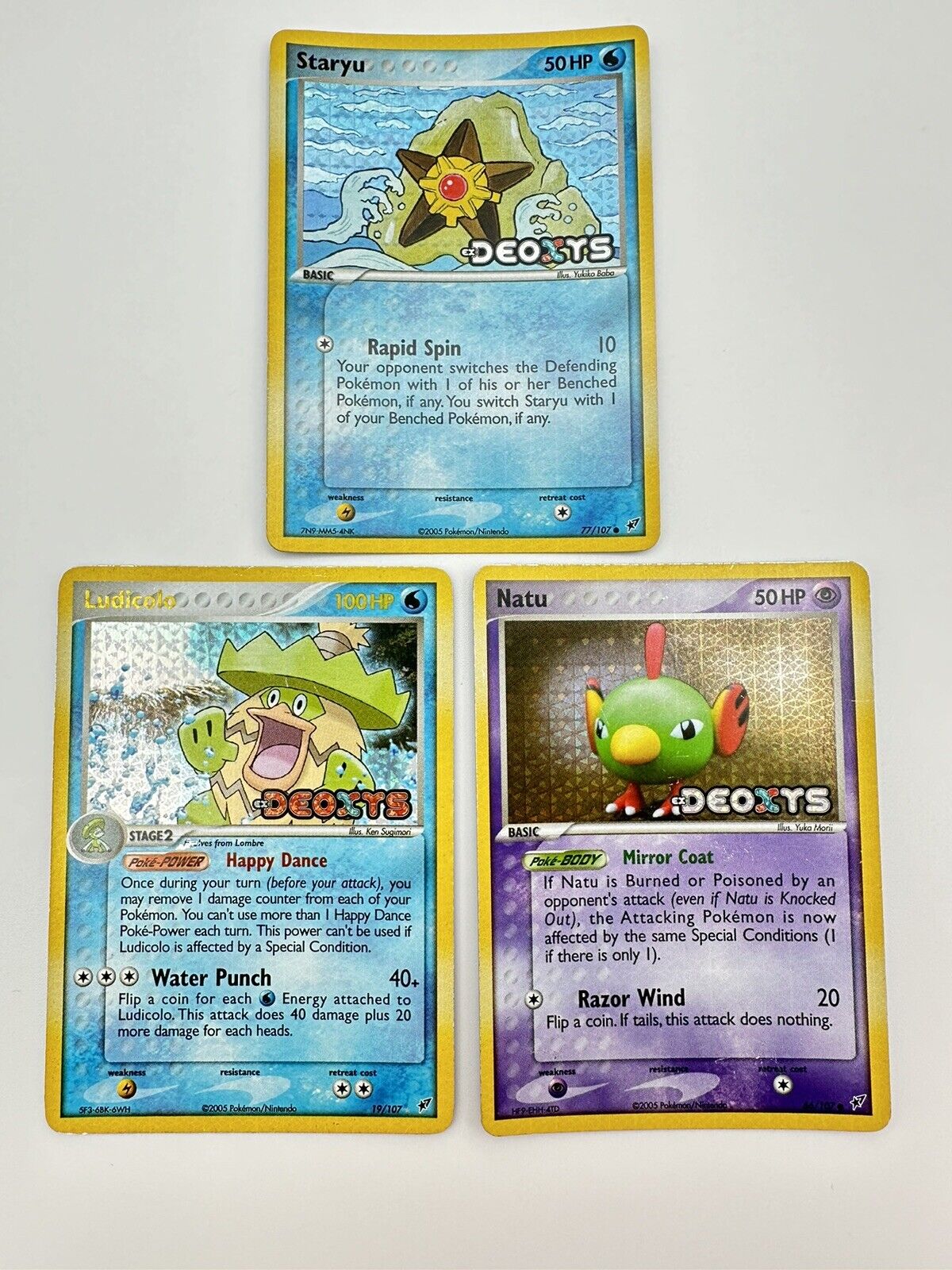 2005 Pokemon EX Deoxys Holo Reverse Stamped Lot Of x3 Cards MP