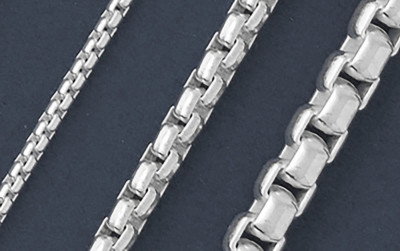925 massiv Silber RUNDE BOX Kette Halskette/Armband - italienisches Sterlingsilber