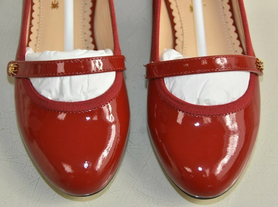 $325 NUEVO Charlotte Olympia INCY MARY JANE Niñas Pisos Rojo Charol 30 Foto 4 de 4