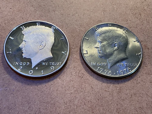 2019 S  PROOF, 1976, 2003 P & 2003 D KENNEDY HALF DOLLAR  UNC (NOT SILVER)