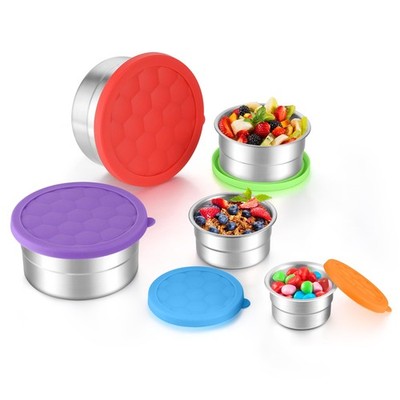 E-far Stainless Steel Food Multiple Sizes, Red, Purple, Green, Blue, Orange