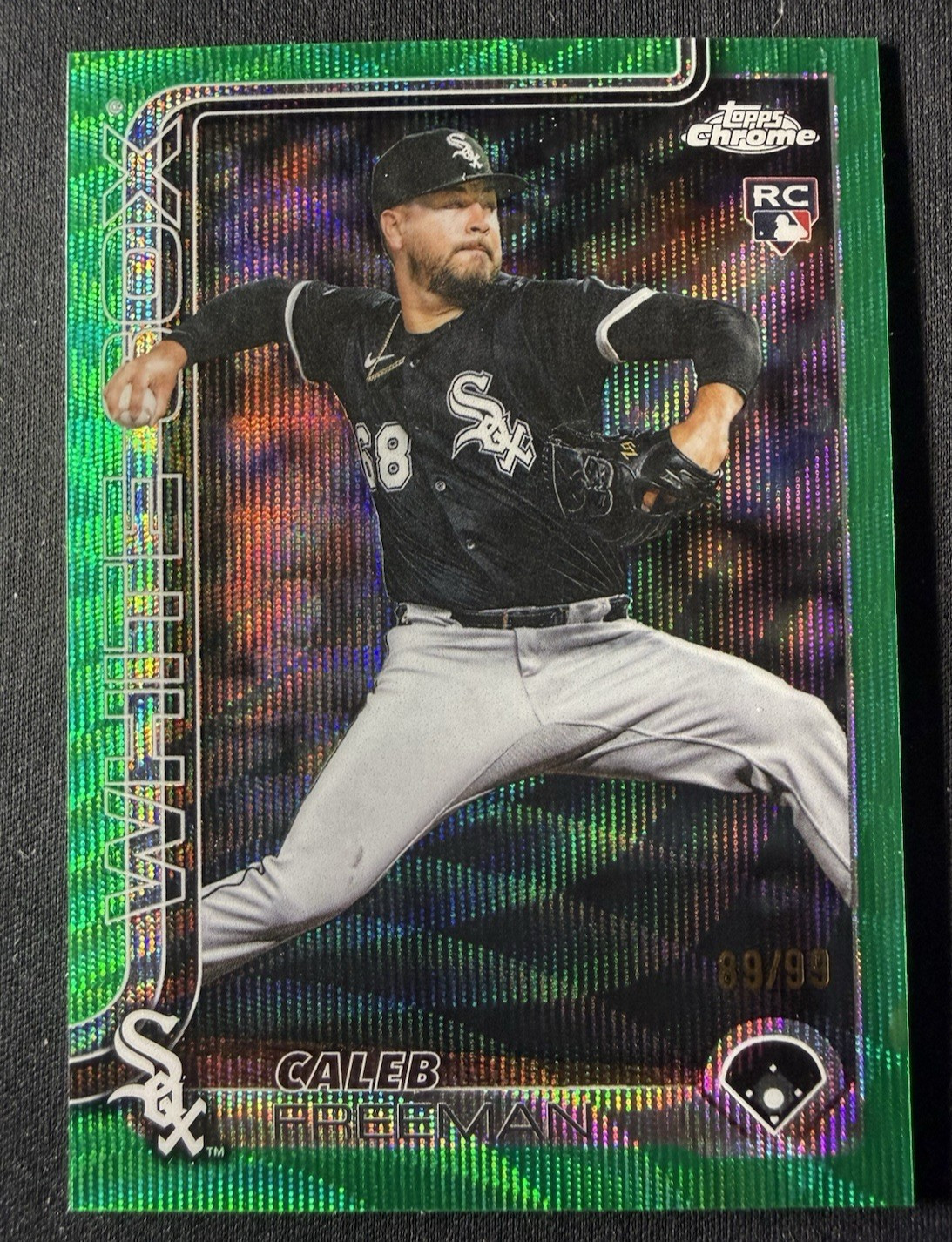 2025 Topps Chrome Update Series - Caleb Freeman #USC124 Green Wave Refractor /99