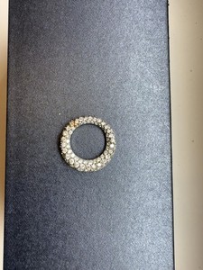 Vintage rhinestone circle brooch or scarf clip.