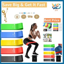 Resistance Bands Set 5-Pack for Yoga Pilates Fitness Therapy Portable