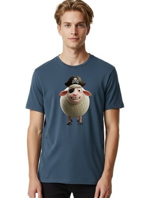 Pirate-Sheep Mens Graphic Tee, 100% Cotton, Casual Summer Wear