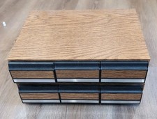 2 Qty-Vintage Cassette Tape Storage Holders 3 Drawer Cabinets- Holds 84 Tapes