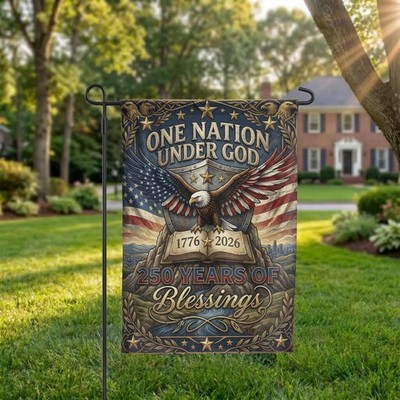 Patriotic Garden Flag, 250th Anniversary Eagle Design, One Nation Under God