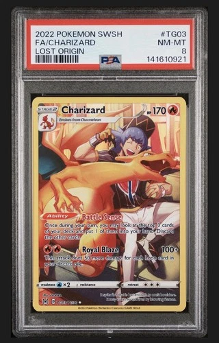 2022 Pokémon SWSH FA/CHARIZARD LOST ORIGIN TG03/TG30 Psa 8