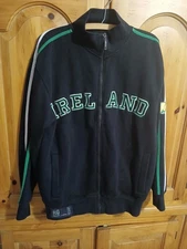 Retro HQ Ireland Track Jacket Men's Large, FullZip, Pockets, Navy/Green Shamrock