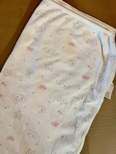 Carter's Pink White Gray Moon  Stars Baby Blanket Swaddle Cloud Butterfly Lovey