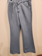 vintage farah lt blue polyester pants 70's lt. blue flare 32 w 30 L bell bottom
