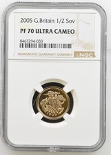 2005 Gold Proof Half Sovereign, Elizabeth II, NGC PF70 ULTRA CAMEO