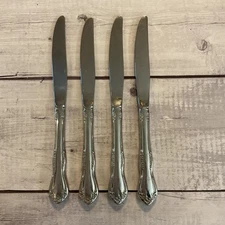 Oneida Ltd Wm Rogers Deluxe Mansfield Stainless Flatware Dinner Knives Set Of 4