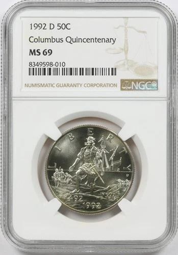 1992-D 50c Columbus Quincentenary Commemorative Half Dollar NGC MS69
