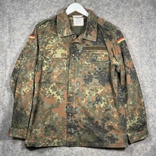 Vintage 90s German Military Jacket Mens Size L/XL Flecktarn Camo Field Zip Snap