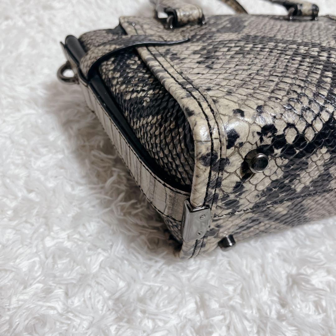 COACH 2Way Shoulder Bag Python Embossed Swagger 3… - image 10