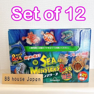 Deagostini Sea Monsters & Co. Mini Glow in the Dark Figure Toy Set of 12 Box