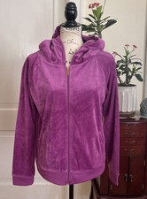 NWT Y2K Juicy Couture Women  s Purple Cotton Blend Track Velour Jacket Size XL