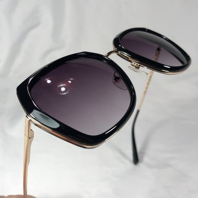 Nicole Miller AVILA C01 Black/Gold Frame Gray Gradient Sunglasses 54-18-140