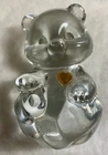 Vintage Fenton Art Glass November Glass Bear Figurine, Citrine/Topaz Heart 3.75”