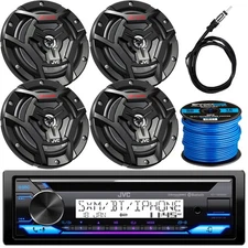 JVC KD-T92MBS Single-DIN Marine Bluetooth CD Receiver, 4x 6.5" 150W Max Speakers