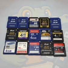 LOT of 15 Various SD Cards Brands Include Sandisk Lexar - Untested - GC771