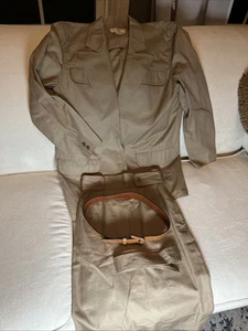 Véritable veste/jupe GUCCI ceinturée coton couleur beige avec 2 ceintures taille 40