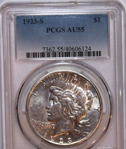 1923-S Peace Dollar - PCGS AU55 - #4178D