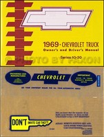 1969 Chevy Truck Owner Manuell Paket Mit Umschlag Pickup Suburban K Und C10-30