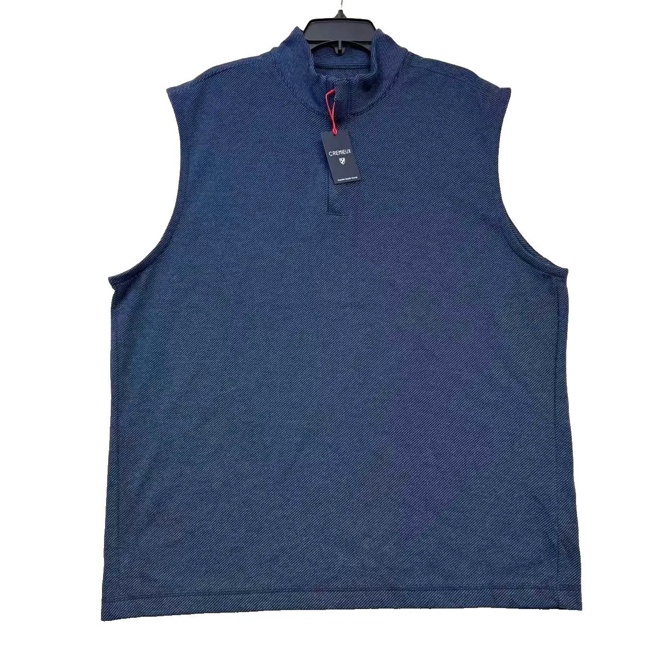 CREMIEUX Men’s Sleeveless Vest Blue Knit Quarter Zip Size XL $95 MSRP NWT New