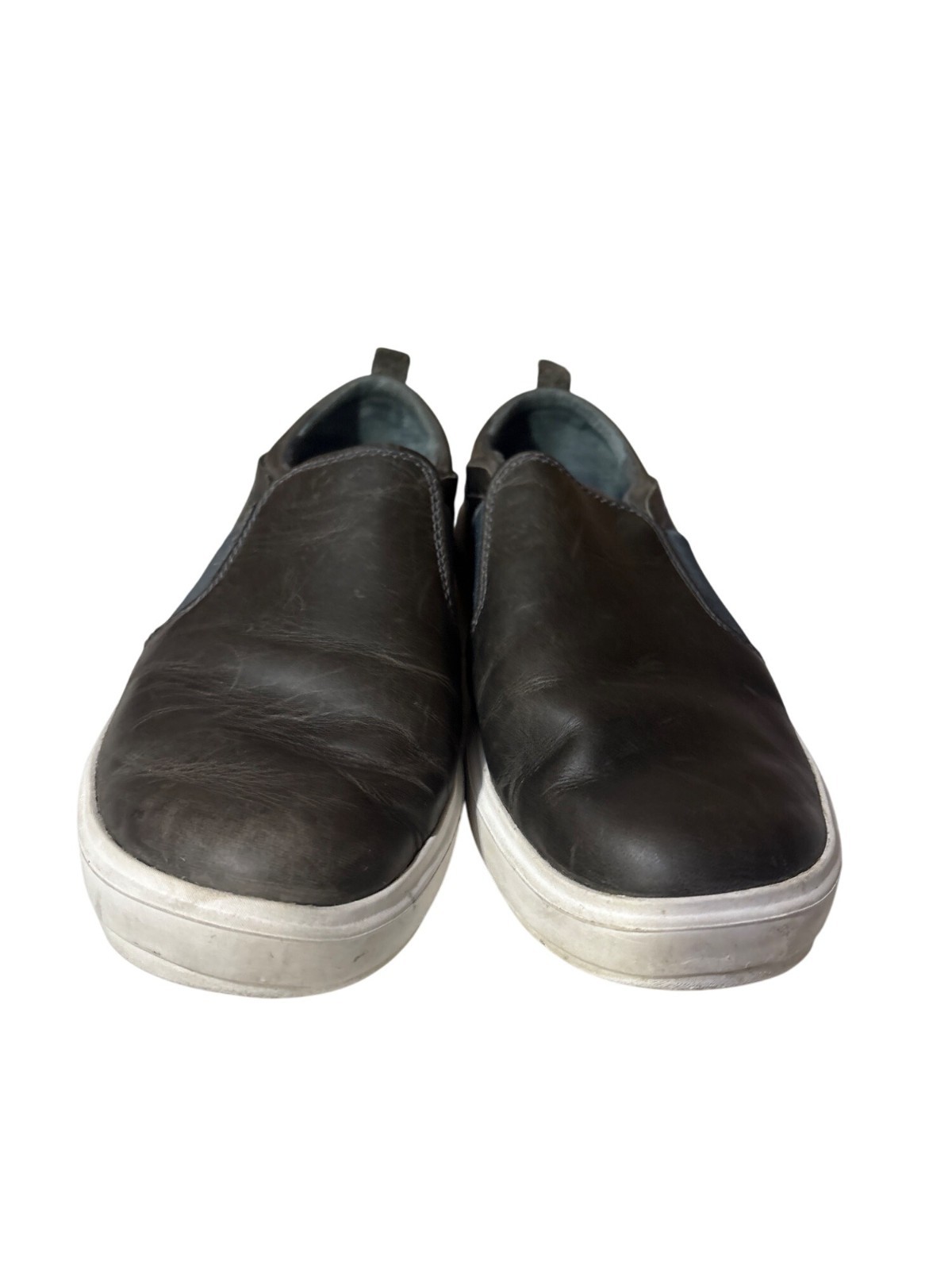 Merrell scarpe donna 8 slip on in pelle con suola in gomma bianca marrone e nero