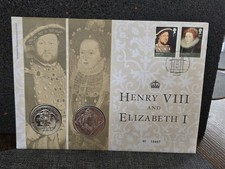 Henry VIII & Elizabeth I - BU UNC UK  2 x &pound;5 coins & First Day Cover 2019 PNC