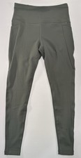 Avalanche Womens Leggings Size Large Green Fleece Lined Leg Stretch Yoga