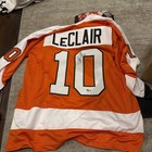 Autographed/Signed John LeClair Philadelphia Orange Jersey Beckett BAS COA — photo 1