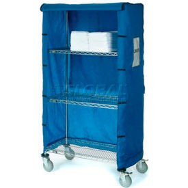 Nexel Chrome Wire Linen Cart with Nylon Cover 4 Shelves 48''''L x 24''''W x 69''''H