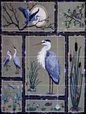 Tile Mural Heron Happiness K. McNeil Kitchen Bathroom Backsplash Marble Ceramic