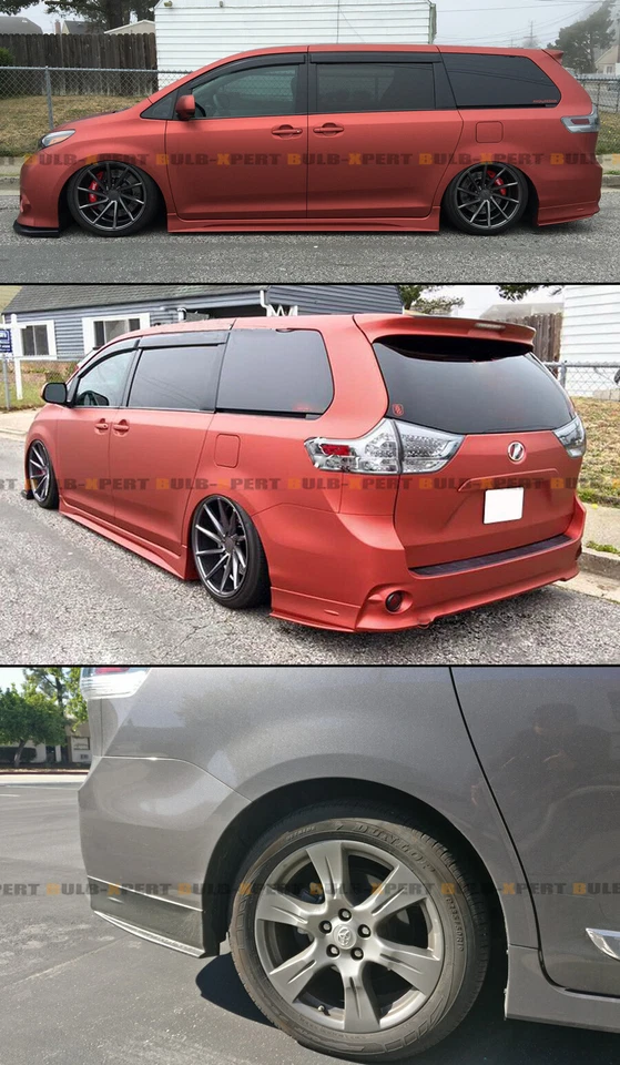 Parachoques trasero estilo MP para Toyota Sienna SE 2011-2020 delantales laterales extensiones de espatas Foto 4 de 4