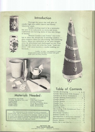 Poured Candles & Trims Craft Booklet Decorate Wax Instructions Vintage 1960s H18 - Picture 2 of 3