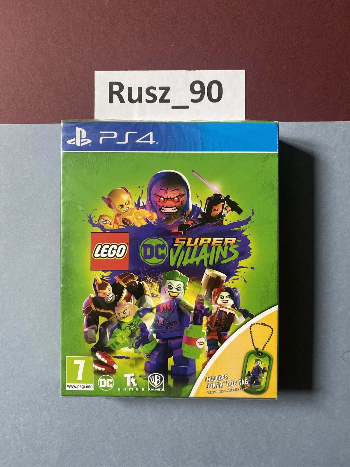 LEGO DC Super-Villains PS4 PlayStation 4 Limited Edition Joker Dog Tag SEALED