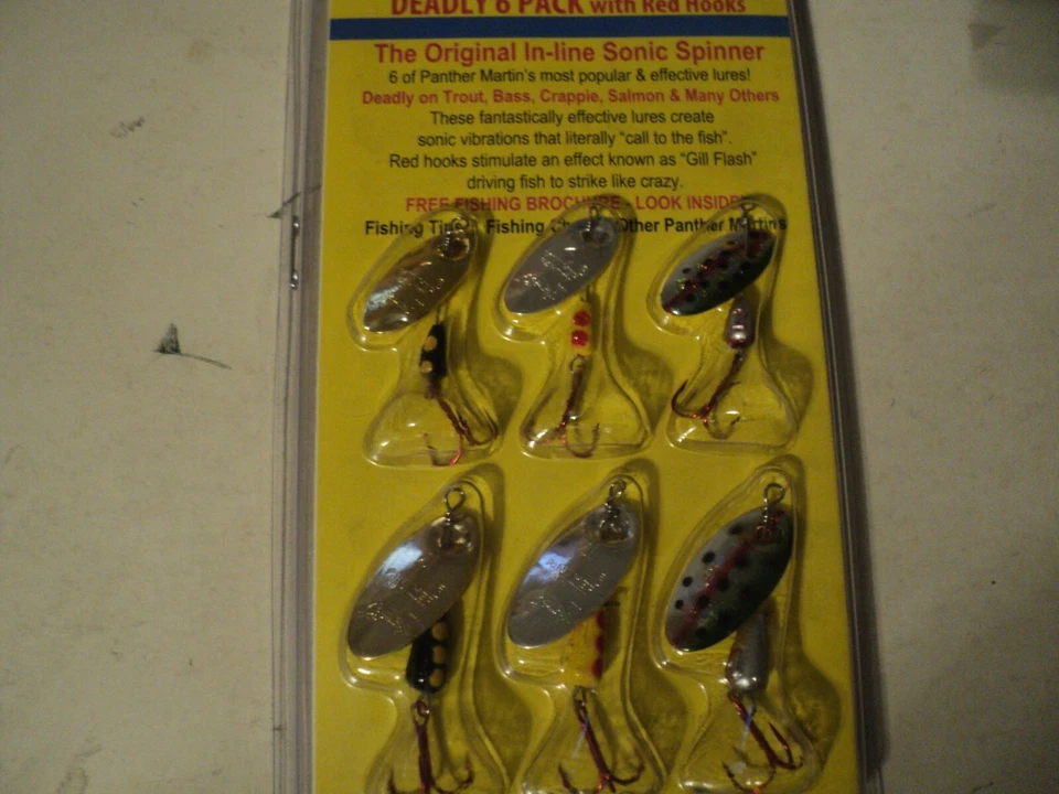 1 - 6 COUNT PACK PANTHER MARTIN DEADLY 6 NIP 3 - 1/16 AND 3 -1/8 0Z LOT VV