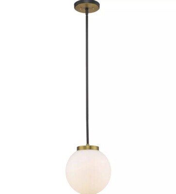 Z-Lite 477P10-MB-OBR Parsons Pendant Matte Black and Olde Brass