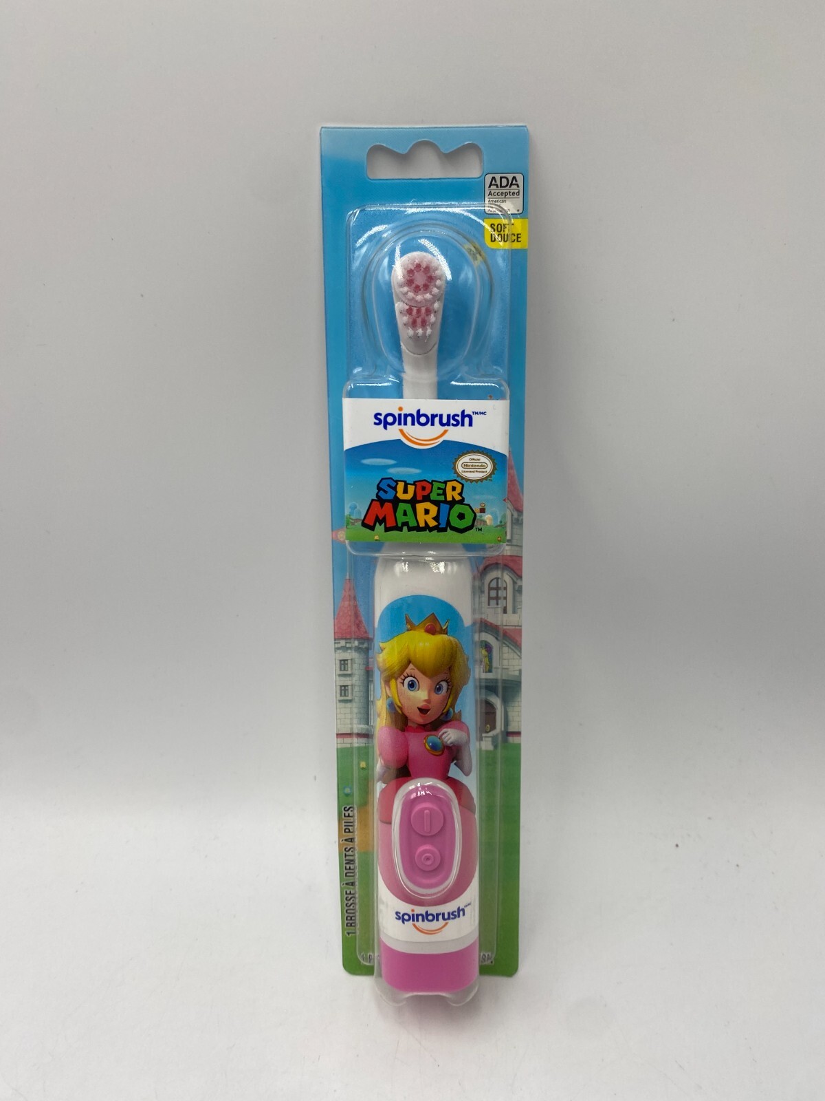 Super Mario Princess Peach Spinbrush Electric Toothbrush USA Exclusive