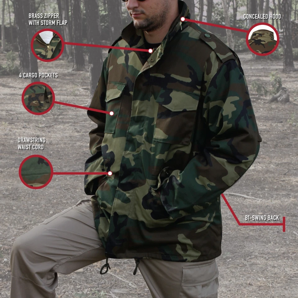 M-65 Field Jacket and Liner Tactical Military M65 Uniform Army Camo Digital Coat - Image 2 of 4